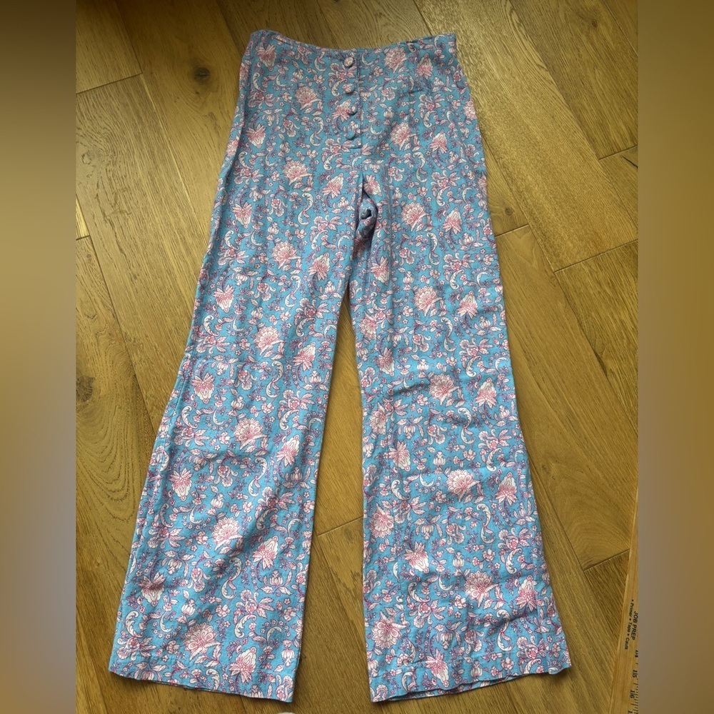 Versona linen blend floral pants womens 10